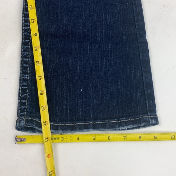 Silver Jeans Suki Surplus Boot Size 29 Dark wash denim with stretch Black patch - Picture 14 of 15